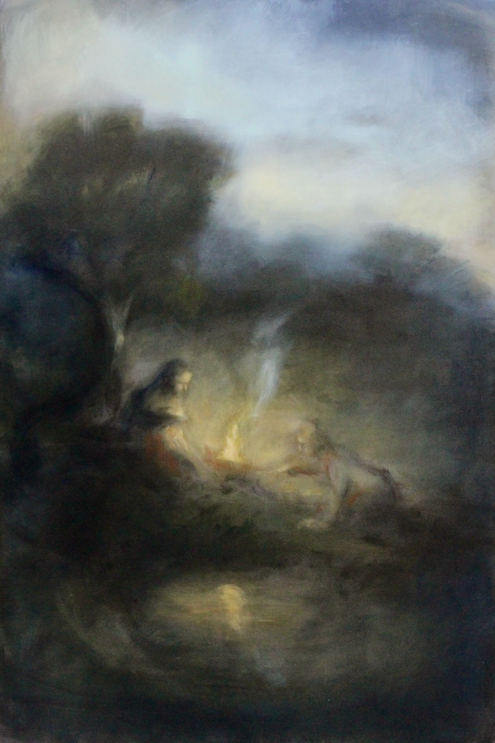 Raviver la flamme, huile sur toile, 195x130 cm, 2022